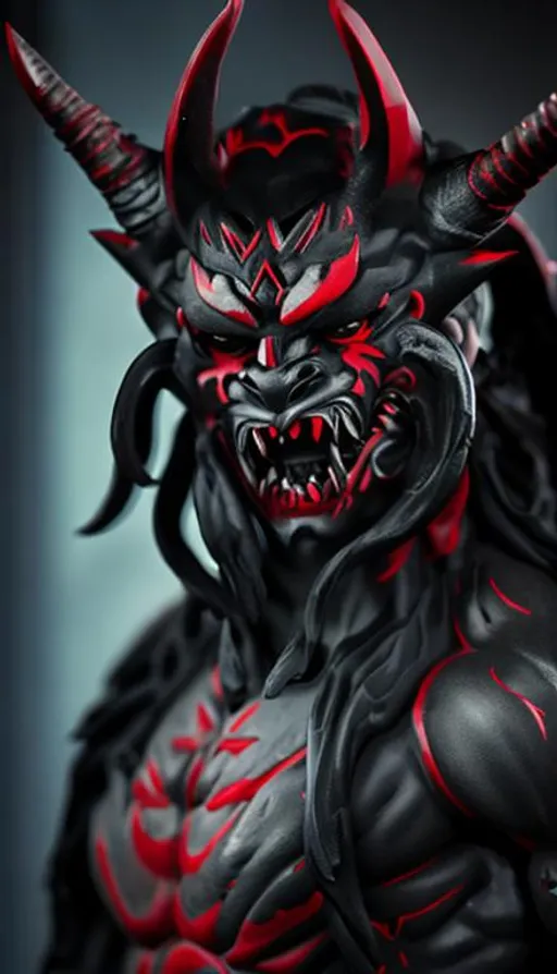 Prompt: Oni red black 