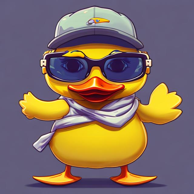 Duck Yeah Cartoon Yellow Duck In Sunglasses Stock Illustration