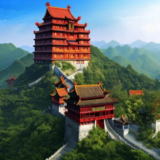 Prompt: Chinese castle cvberpunk
