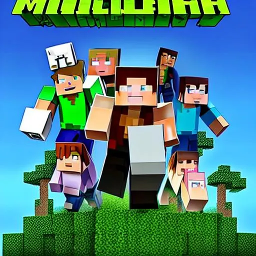 Prompt: Minecraft movie poster