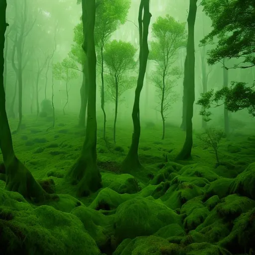 Prompt: green forest calm