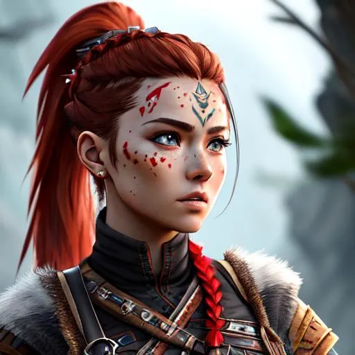 Female Aloy From Game Horizon Forbidden West Red Br Openart