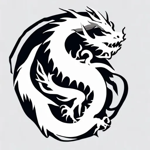 Prompt: White dragon, gaming,login, minimalistic 