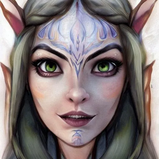 Prompt: "I would like to commission a highly realistic and extremely detailed face portrait of an Elf female character from Warcraft. The character should be modeled after an Medieval young princess with beautiful long, curly, and wavy black hair, thin arched eyebrows, and striking blue eyes. She should be wearing a black clothes and an intricate crystal circlet on his forehead. The artwork should be created in either 4K or 16K resolution and should be of photo realistic quality."