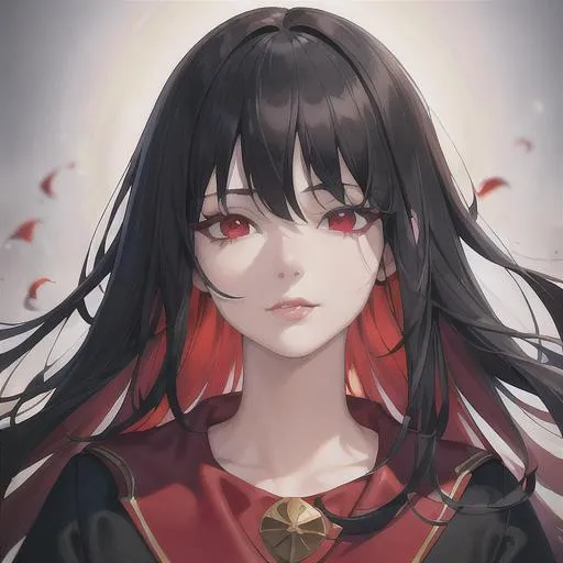 Prompt: (masterpiece, illustration, best quality:1.2), (floating in a blood filled pool),  black hair, red eyes, wearing white robe, best quality face, best quality, best quality skin, best quality eyes, best quality lips, ultra-detailed eyes, ultra-detailed hair, ultra-detailed, illustration, colorful, soft glow, 1 girl