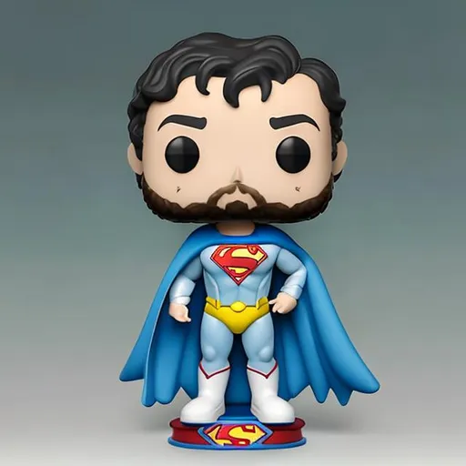Prompt: Figurine of Superman Funko pop green cape, made of plastic, studio shot of the product, on a white background, diffused lighting, centered

