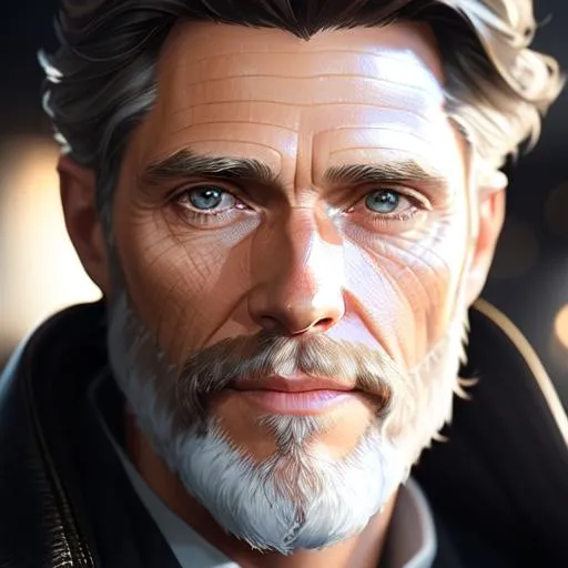 Middle aged Willem dafoe, man face graying beard, hi... | OpenArt