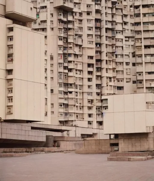Prompt: tokyo + soviet bloc housing
