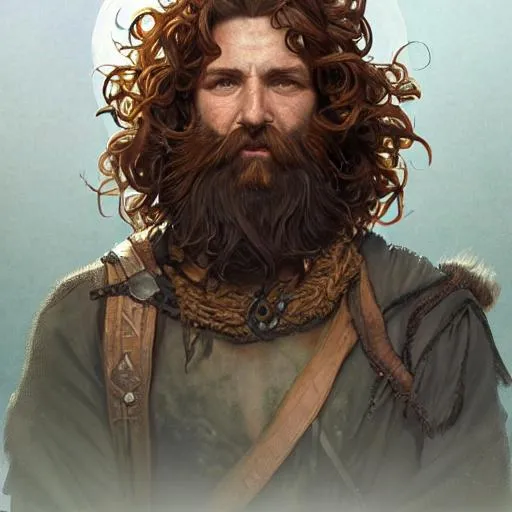 Portrait Of A Rugged Male Druid, D&d, Fantasy, Intri