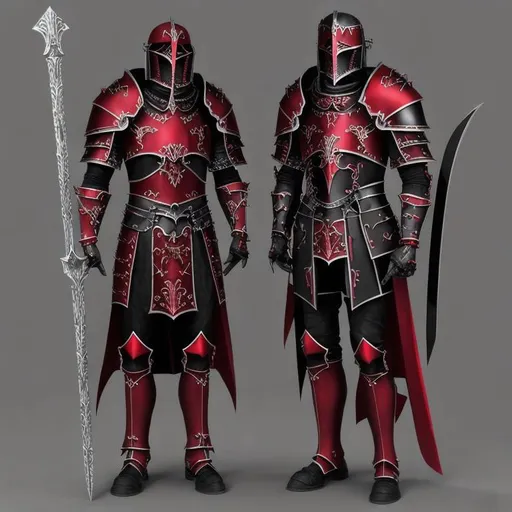 Prompt: Vampire Paladin Blood Black and Red Roman republic Armor