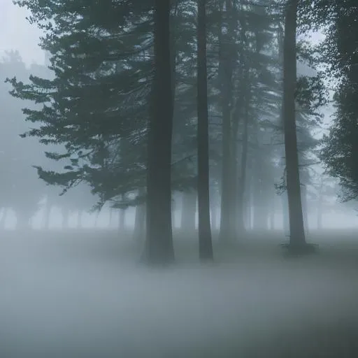 Prompt: fog empty world forest