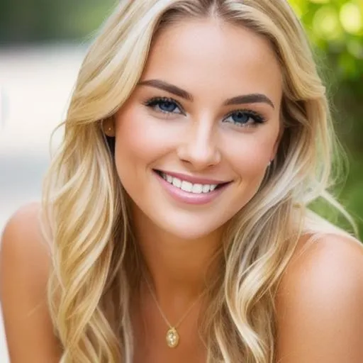 Prompt: beautifull young blond lady,realistic,4k,full body,smiling,very beautifull