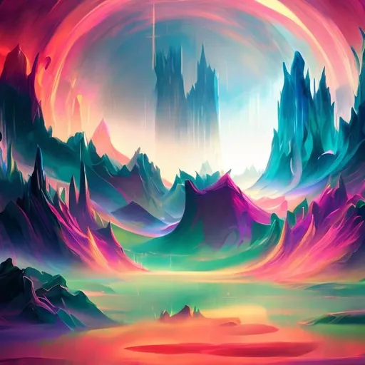 Prompt: Abstract fantasy world