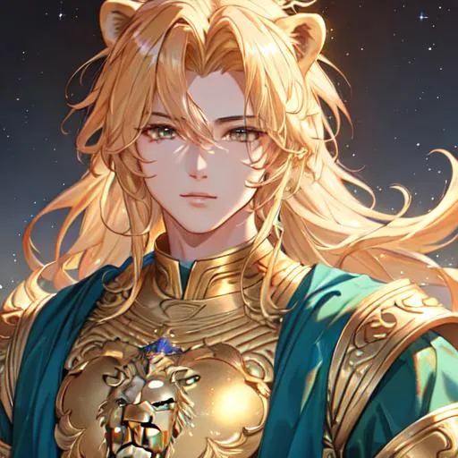 Prompt: Leo  The Lion zodiac as a 
male human, 8k, UHD,  highly detailed, close up