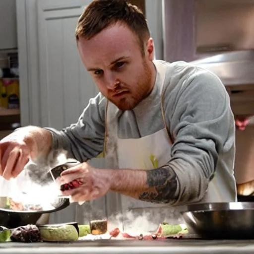 Prompt: Jesse pinkman cooking