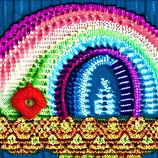 Prompt: a stitch in time saves rainbows in heaven