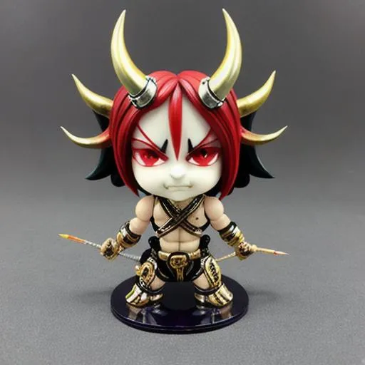 A painting of cool demon, japanese god, chibi, pvc a... | OpenArt