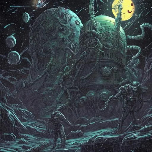 Prompt: space sci fi and lovecraft horror
