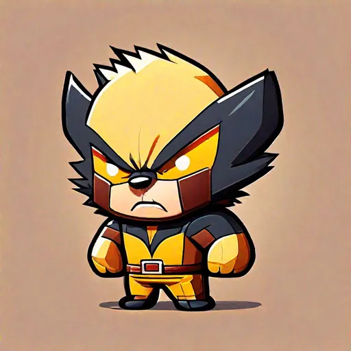 Prompt: 2d cute icon tiny wolverine 
without background 