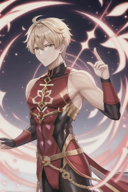 Prompt: Gilgamesh from the fate series in genshin impact 