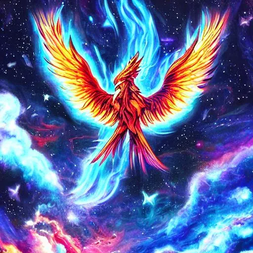 super detailed, anime, two headed flying phoenix in... | OpenArt