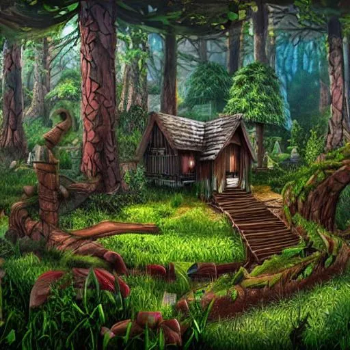 Fantasy Forest With A House Openart