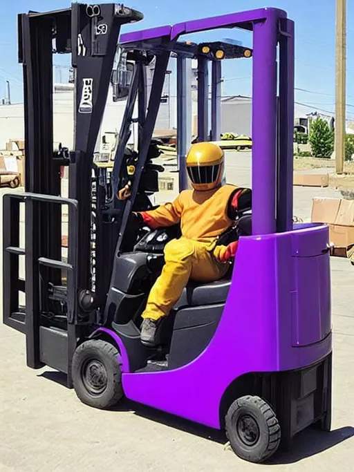 Prompt: forklift power ranger purple



