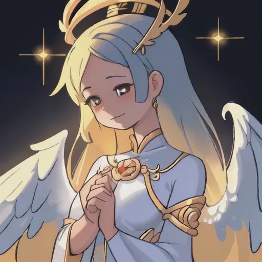 Prompt: Goddess of kindness, virtuous, Angelic, portrait, detailed gold accents 