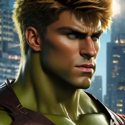 Prompt: High resolution hyperrealistic image of young avenger hulkling merged with marvel boy noh-varr, symmetrical detailed photorealistic, highly detailed, cinematic, uhd, hdr, 64k