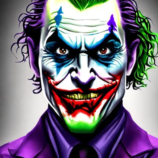 Prompt: The Joker with purple beard 