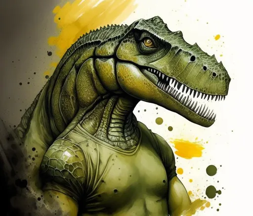 Prompt: Anthodon, (dinosaur), Beryllonite in color, cream colored scales and plates, green markings, in someplace sinister, Masterpiece, Best Quality