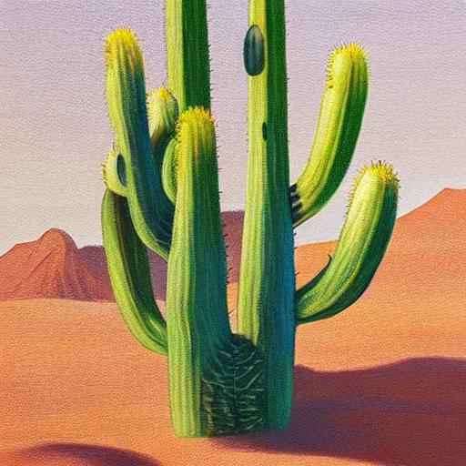 realistic desert cactus painting | OpenArt