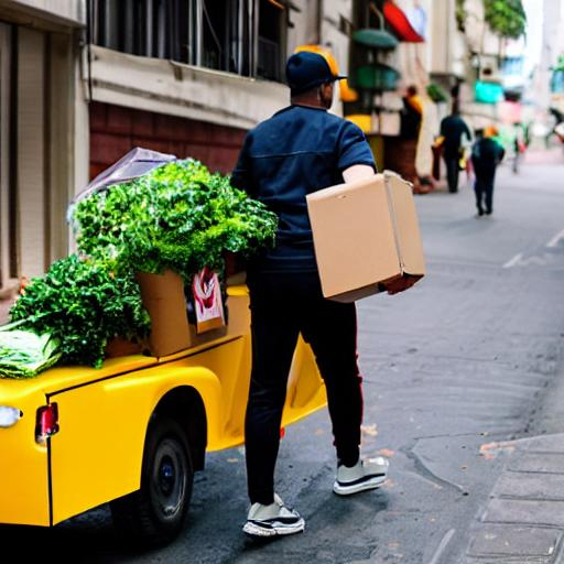 a food delivery gig worker delivering food on the st... OpenArt