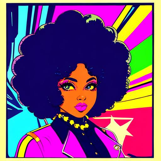 Retro punk rock black girl natural hair 70's vibe tr...