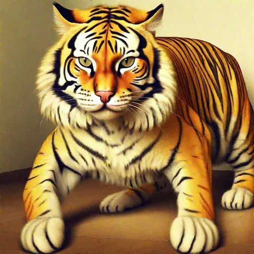 Prompt: a cat transforming into a tiger, photorealistic
