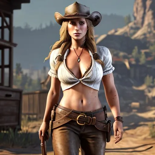 Attractive Feminine Sadie Adler From Rdr2 With Face Openart