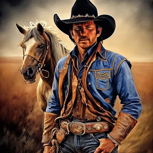 Prompt: cool cowboyy art


