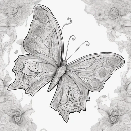 Prompt: coloring page butterfly black and white lineart, intricate, highdefinition