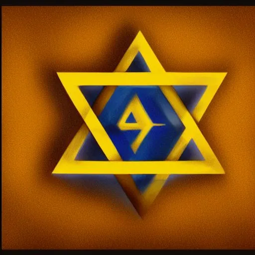 Prompt: a star of david, acryl, sort smooth lightning, propaganda, professional, trending on artstation