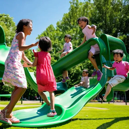 kids play in the playground