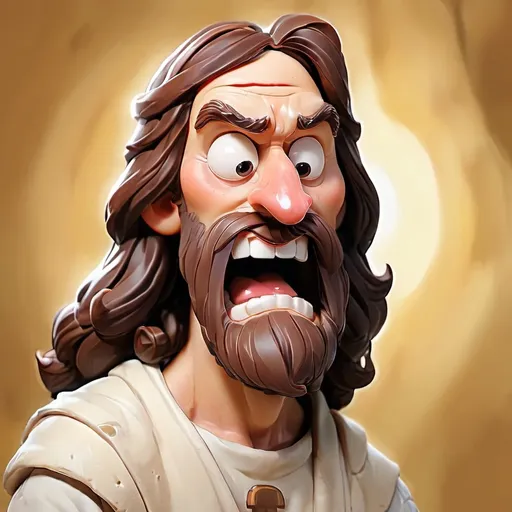 Prompt: Cartoon Caricature, Cheesus Christ 