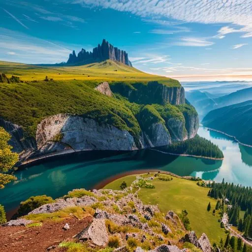 Prompt: long shot scenic professional photograph of {scenery}, perfect viewpoint, highly detailed, wide-angle lens, hyper realistic, with dramatic sky, polarizing filter, natural lighting, vivid colors, everything in sharp focus, HDR, UHD, 64K