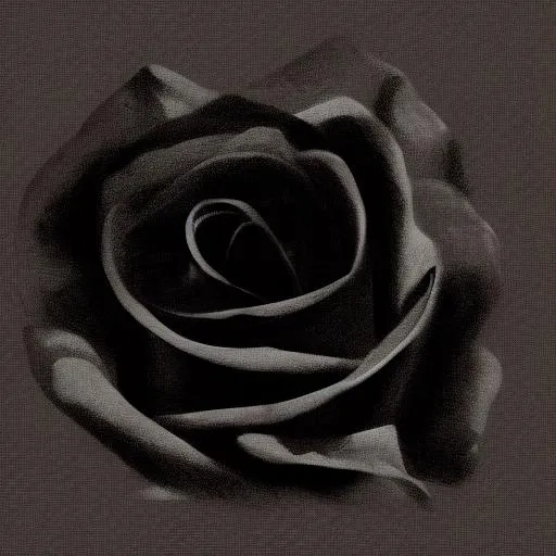 Prompt: black rose gift in darkness