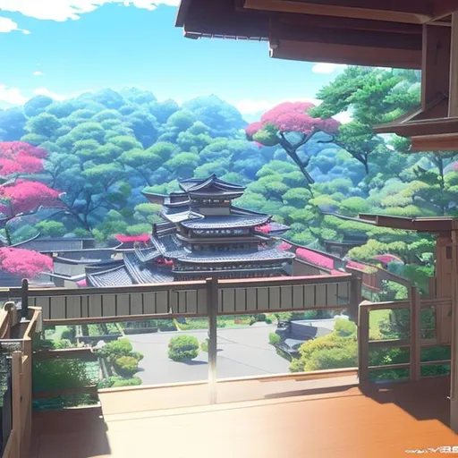 Prompt: the view from genshin impact is very nice and beautiful

