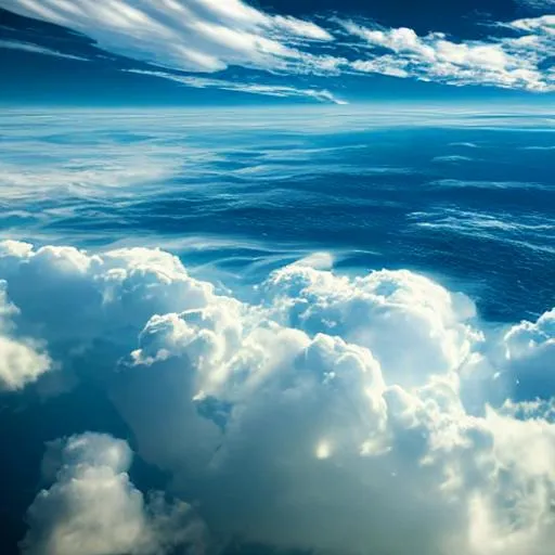 Prompt: Cloud ocean, 4k, dynamic, ultra HD, highly detailed 