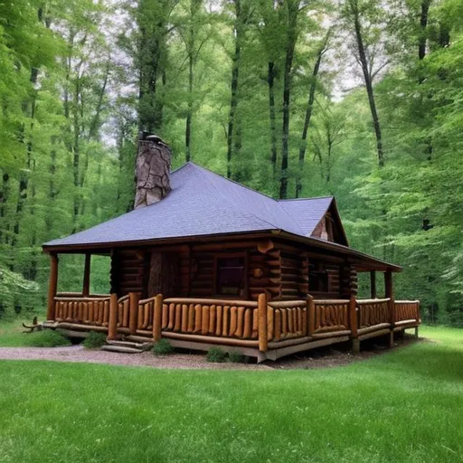 Prompt: A log cabin in the 100 acre woods