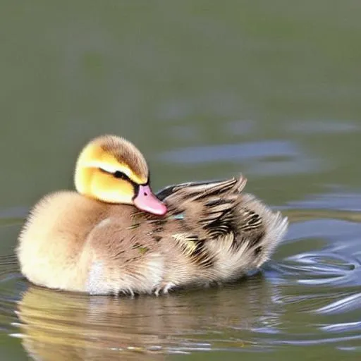 Prompt: 1 baby duck muted colors. 