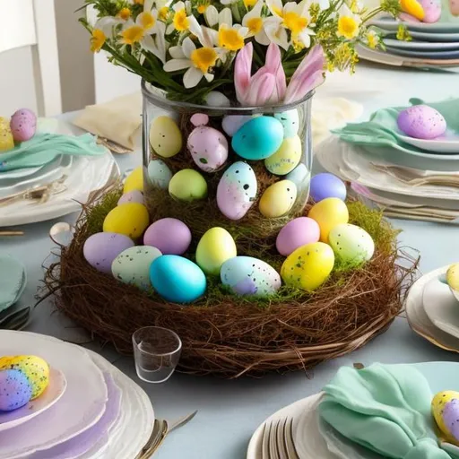 Prompt: A unique Easter centerpiece 