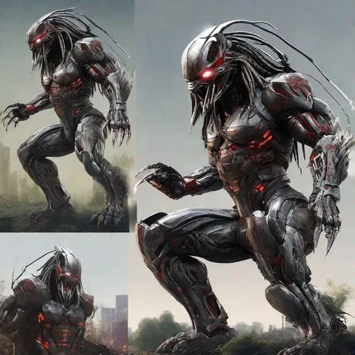 Prompt: Predator and Ultron combined 