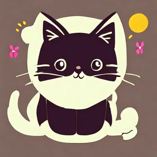 Prompt: Cute cat illustration